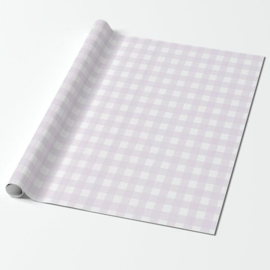 Paars gingham-pakpapier cadeaupapier (Uitgerold)