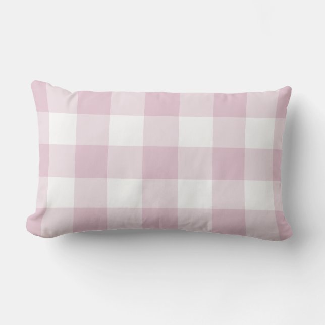 Paars Gingham Patroon Geruit Buitenkussen (Voorkant)