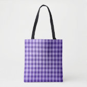 paars gingham-patroon tote bag (Voorkant)