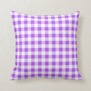 Paars Gingham Pattern Kussen