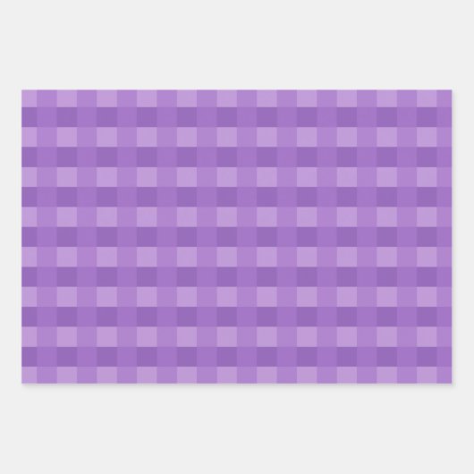 Paars Gingham Pattern-pakpapier Inpakpapier Vel (Voorkant)