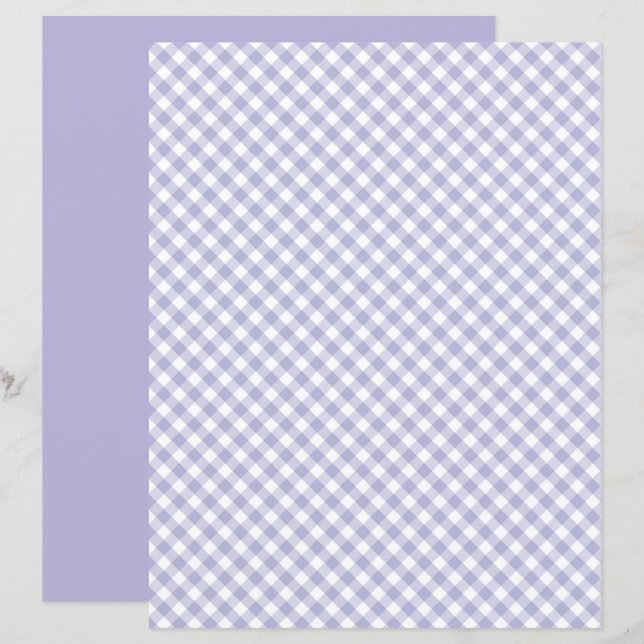 Paars Gingham Scrapbook Paper (Voorkant / Achterkant)