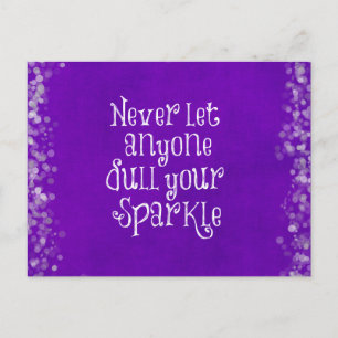 Paars Girly Inspirerend Sparkle Quote Briefkaart