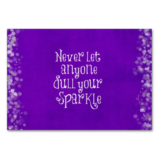 Paars Girly Inspirerend Sparkle Quote Kaart (Voorkant)