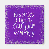 Paars Girly Inspirerend Sparkle Quote Magneet (Voorkant)