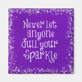 Paars Girly Inspirerend Sparkle Quote Magneet