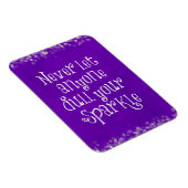 Paars Girly Inspirerend Sparkle Quote Magneet (Rechterzijde)
