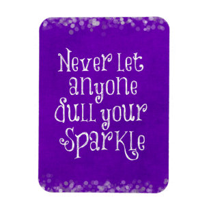 Paars Girly Inspirerend Sparkle Quote Magneet