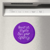 Paars Girly Inspirerend Sparkle Quote Magneet (Insitu (Vaatwasser))