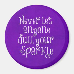 Paars Girly Inspirerend Sparkle Quote Magneet