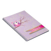 paars Girly Owl Cloud-laptop Notitieboek (Rechterzijde)