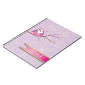 paars Girly Owl Cloud-laptop Notitieboek (Linkerzijde)