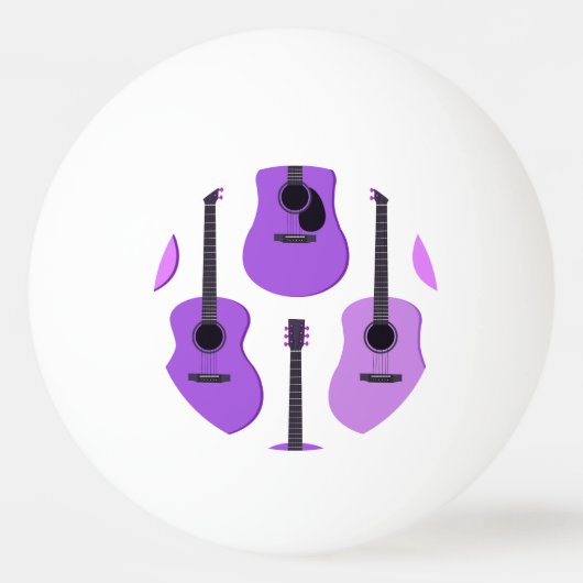 Paars gitaarbeeld pingpongbal (Voorkant)