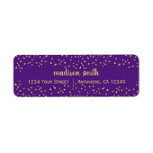 Paars Glam Glitter Confetti | Retouradres Etiket (Voorkant)