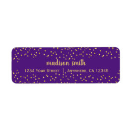 Paars Glam Glitter Confetti | Retouradres Etiket