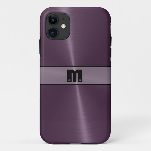 Paars glanzend roestvrij staal metaal 9 Case-Mate iPhone case (Achterkant)