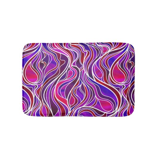 Paars Glas in lood Abstract Badmat (Voorkant)