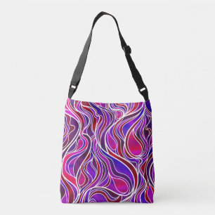 Paars Glas in lood Abstract Crossbody Tas