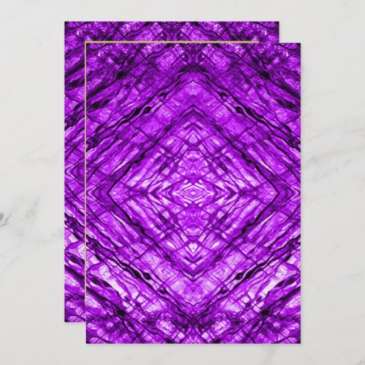 Paars Glas in lood kaleidoscoop Kaart (Voorkant / Achterkant)