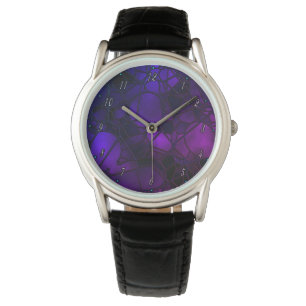 Paars Glas in lood Watch van Julie Everhart Horloge
