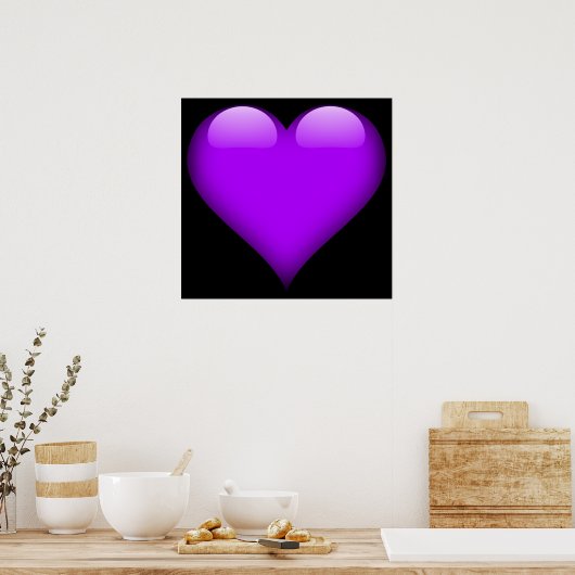 Paars Glass Heart Poster (Keuken)