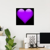 Paars Glass Heart Poster (Thuiskantoor)