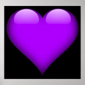 Paars Glass Heart  Poster (Voorkant)