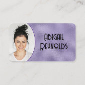 Paars Glass Photo Lijst Visitekaartje (Voorkant)