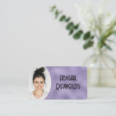 Paars Glass Photo Lijst Visitekaartje (Staand voorkant)