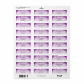Paars glinsterende druppels retouradreslabel etiket (Full Sheet)