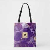 Paars Glitter Agate Tote Bag (Voorkant)