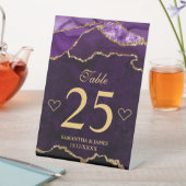 Paars Glitter Agate Weddenschappen Tafel Reclamebord Met Voetstuk (Insitu)