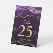 Paars Glitter Agate Weddenschappen Tafel Reclamebord Met Voetstuk (Voorkant)