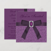 Paars Glitter & Amethyst & Diamond Bling Kaart (Voorkant / Achterkant)