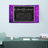 Paars Glitter Artisan Black en White Chalkboard Spandoek (Beurs)