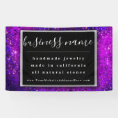 Paars Glitter Artisan Black en White Chalkboard Spandoek (Horizontaal)