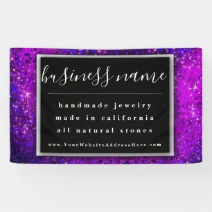 Paars Glitter Artisan Black en White Chalkboard Spandoek