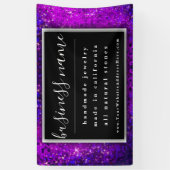 Paars Glitter Artisan Black en White Chalkboard Spandoek (Verticaal)