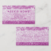 Paars Glitter Bokeh-ontwerp Visitekaartje (Voorkant / Achterkant)