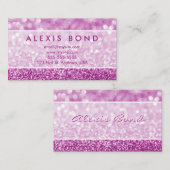 Paars Glitter Bokeh-ontwerp Visitekaartje (Voorkant / Achterkant)