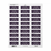 Paars Glitter Chevron Return-adreslabel Etiket (Full Sheet)
