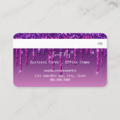 Paars Glitter Drip Nails Credit Visitekaartje (Achterkant)