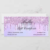 Paars Glitter Drip Salon and Spa Cadeaucertificaat (Voorkant)