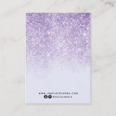 Paars Glitter Earring Display Visitekaartje (Achterkant)