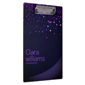 Paars Glitter Faux Sparkle Confetti Modern Klembord (Rechts)