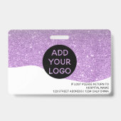 Paars glitter fotocode logo badge (Back)