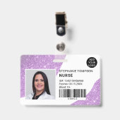 Paars glitter fotocode logo badge (Front with Clip)