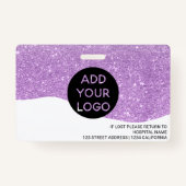 Paars glitter fotocode logo badge (Achterkant)
