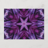 Paars Glitter Heart & Flower Kaleidoscope Pattern Briefkaart (Voorkant)