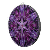 Paars Glitter Heart & Flower Kaleidoscope Pattern Dartbord (Voorkant Rechts)
